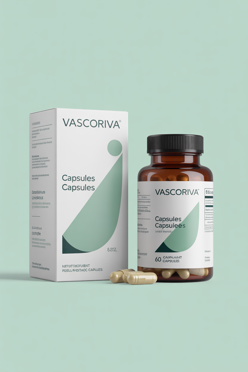 Vascoriva product package displayed beside capsules